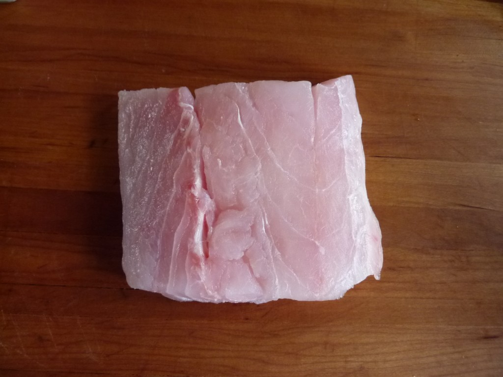 A 14 ounce fillet of corvina fish.