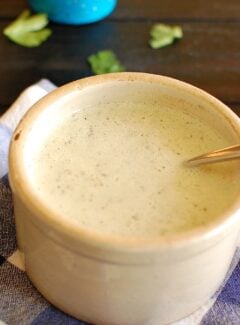 Creamy garlic sauce. Very easy and tasty sauce for pasta or vegetables. | joeshealthymeals.com