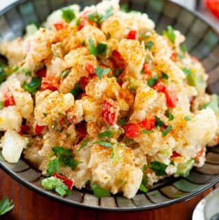 Bowl of potato salad.