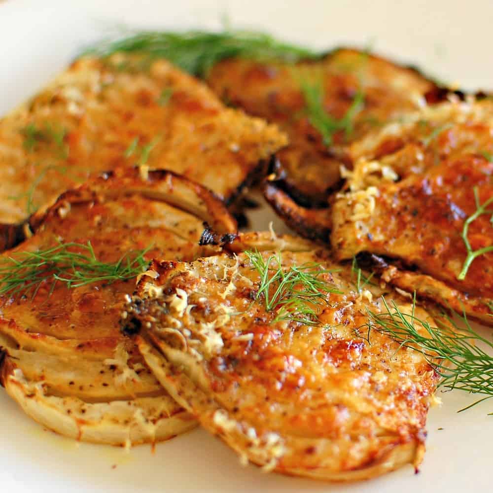 Roasted fennel with parmesan cheese.