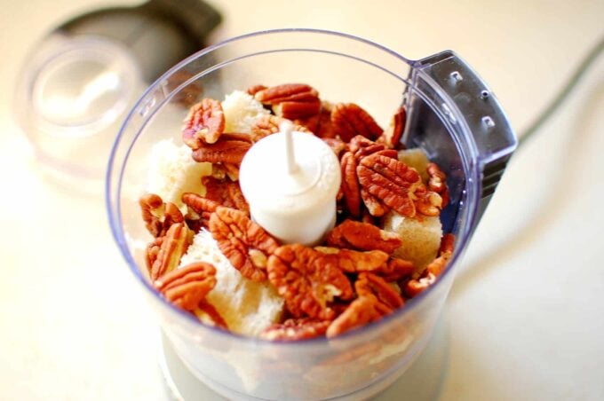 Pecans in a small food processor.