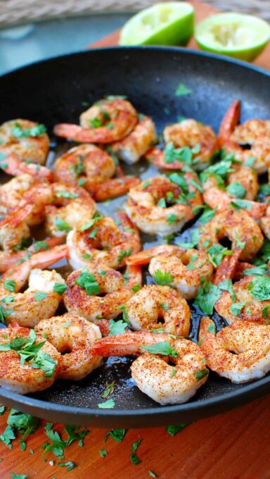 cilantro lime shrimp with paprika. Super easy recipe and so tasty. You've got to try this! Mary Jo loves this! | joeshealthymeals.com