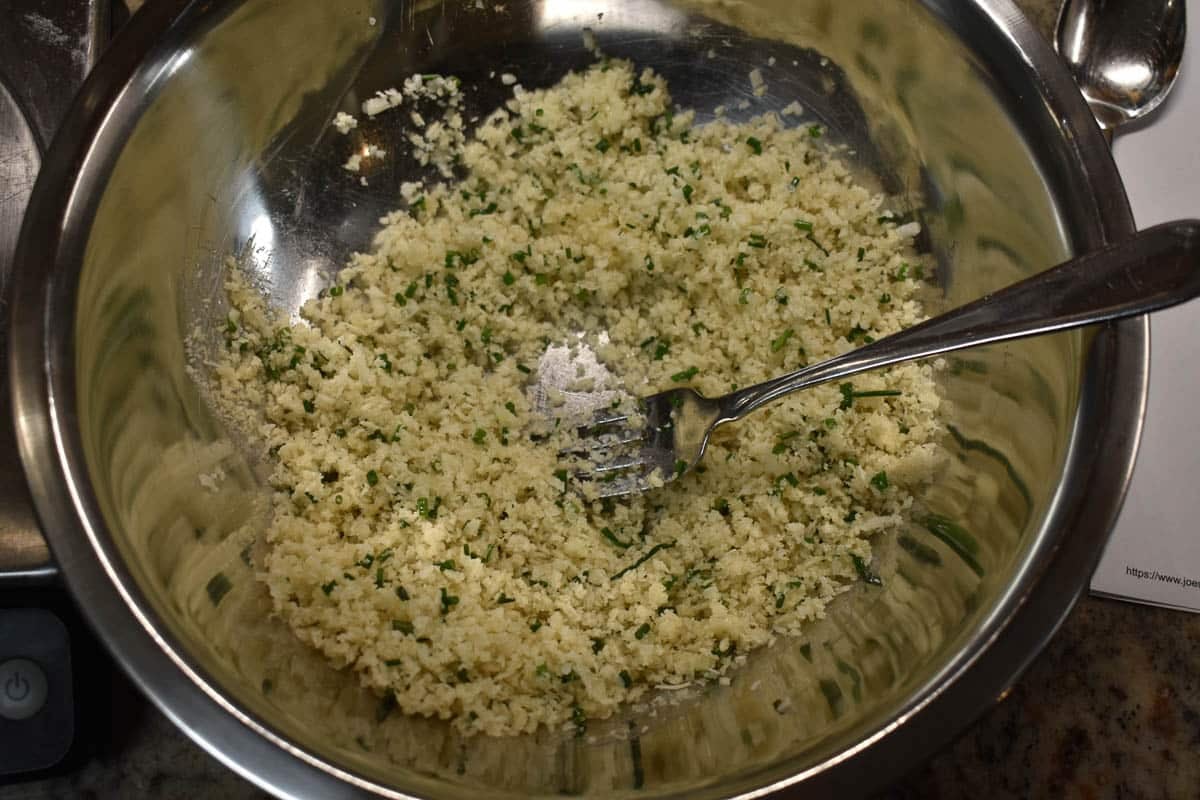 Panko bread crumbs mixed with a small amount of melted butter.