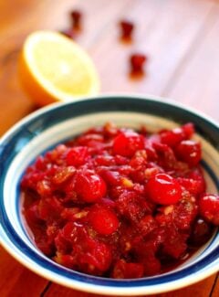 Red wine cranberries. This is a Thanksgiving Day staple. Tart and not too sweet. | joeshealthymeals.com