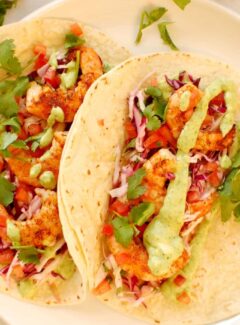 Awesome spicy grilled shrimp tacos. Perfectly yummy seasonings make this a go-to recipe for grilled shrimp. These taste Awesome! | joehealthymeals.com