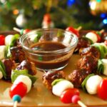 "Italian chicken meatball kebobs."