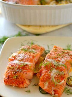 Slow baked dill and citrus salmon. The moistest and most yummy salmon you have ever had! | joeshealthymeals.com