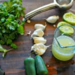 Ingredients for Mexican jalapeno taco sauce.