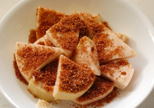Jackfruit with BBQ spices.