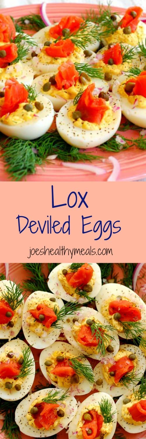 Lox deviled eggs collage. 