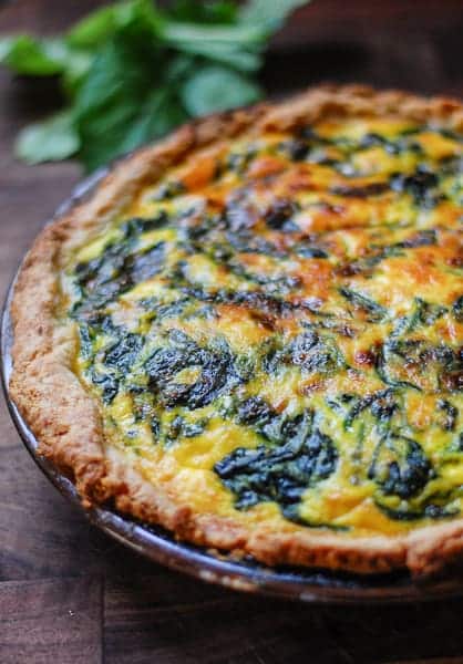 "Vegetarian Spinach Potato Quiche"