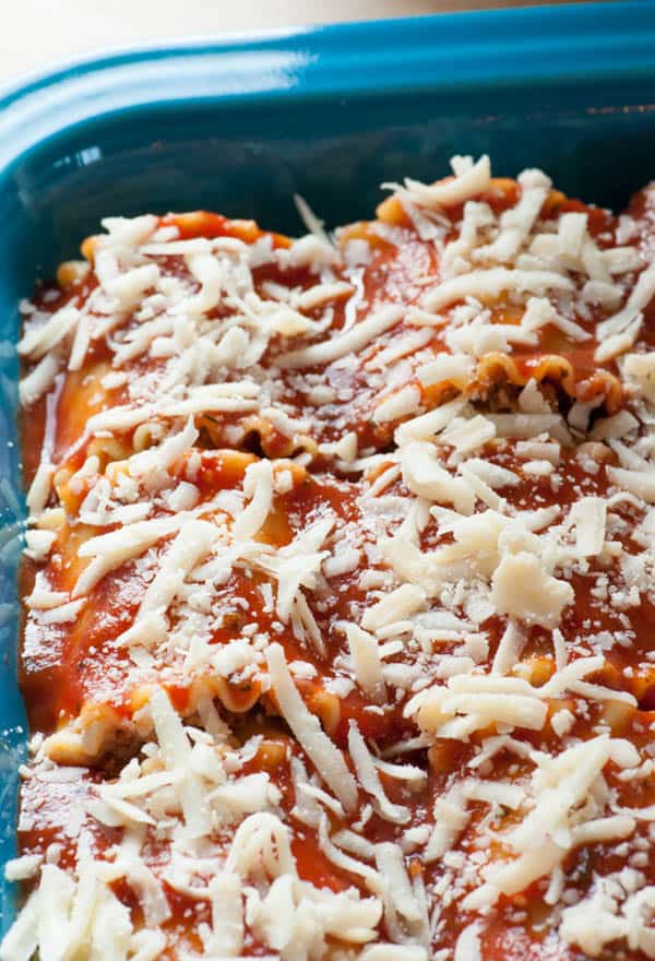 Casserole ready to be placed in the oven to bake.