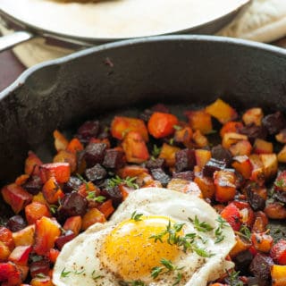 Healthy roasted fall vegetables. Make lots because you'll want leftovers...like roasted vegetable hash with fried eggs! | joeshealthymeals.com