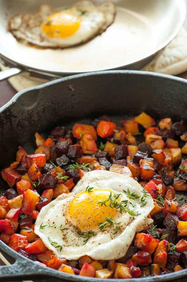 Healthy roasted fall vegetables. Make lots because you'll want leftovers...like roasted vegetable hash with fried eggs! | joeshealthymeals.com