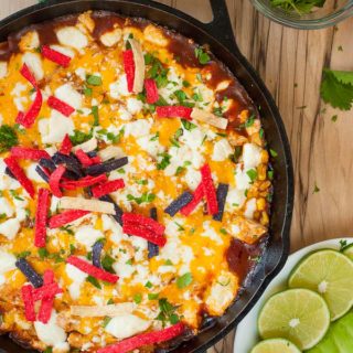 Easy chicken enchilada skillet.
