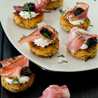 Couscous patty with speck.