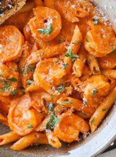 Shrimp with vodka sauce