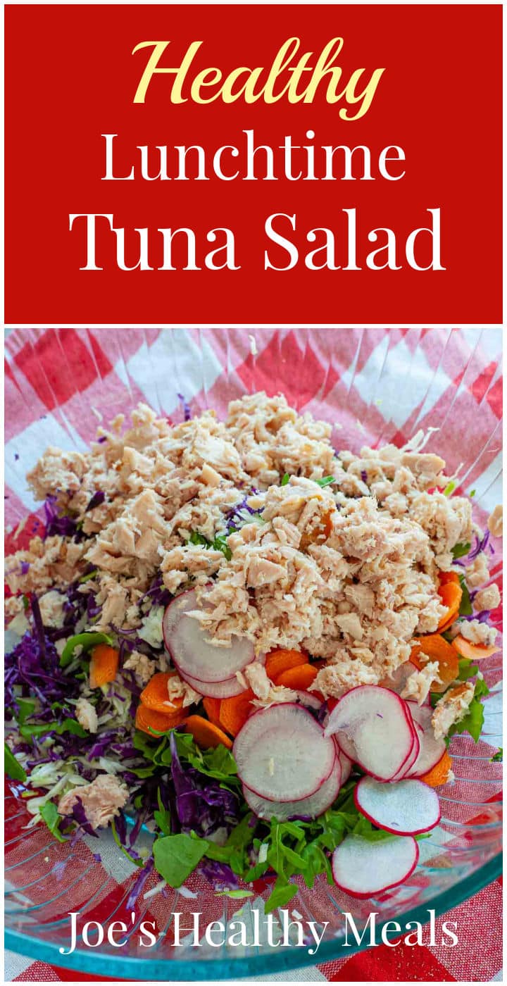 Healthy tuna salad recipe collage.