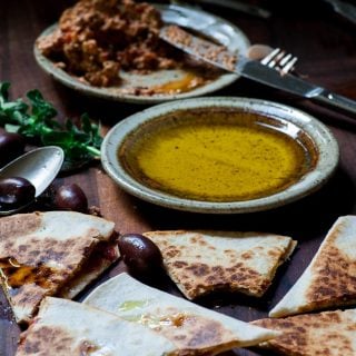 Feta Greek style quesadillas. This is the easiest and most tasty appetizer ever. Give it a try! | joeshealthymeals.com