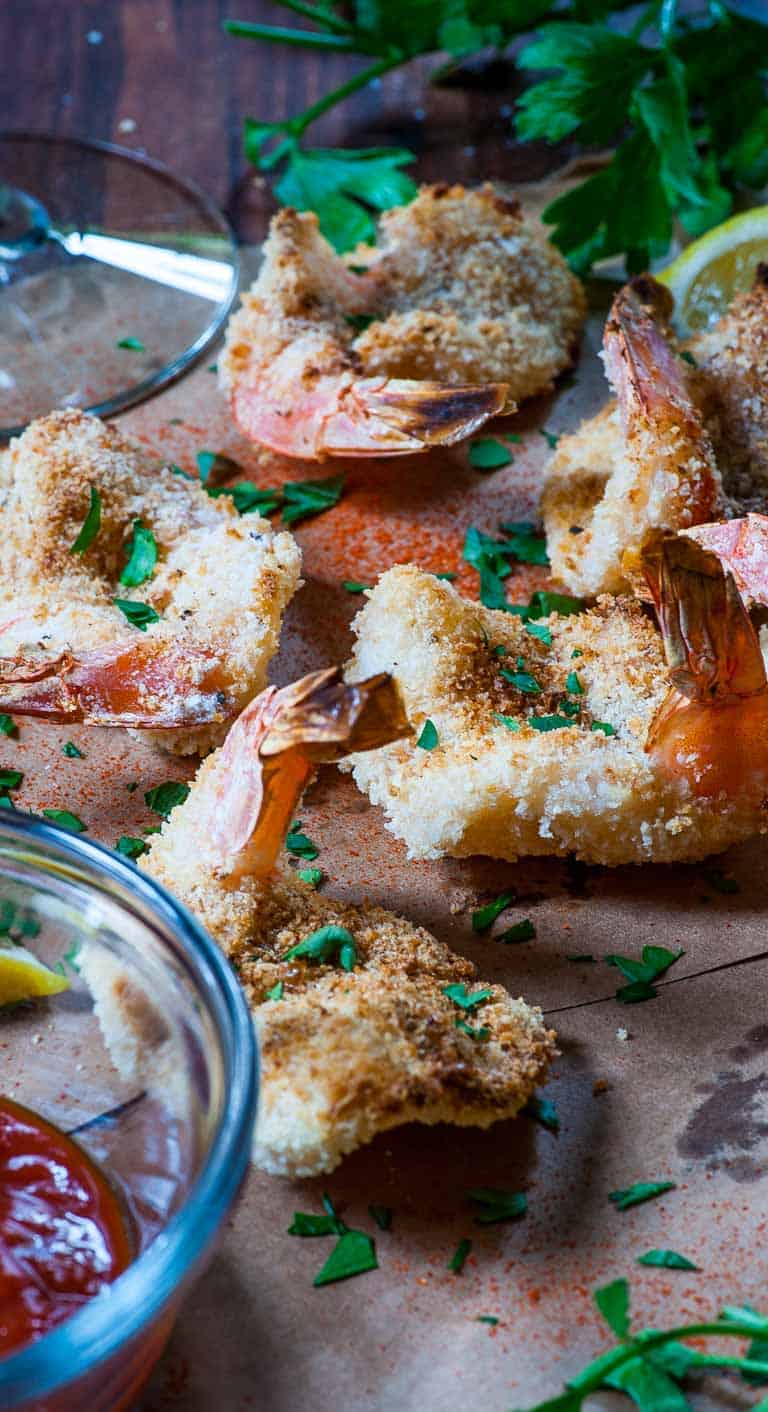 Oven baked breaded butterfly shrimp 3 Joe's Healthy Meals