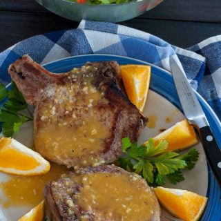 Orange glazed pork chops recipe. Super tasting easy orange sauce for your browned pork chops. | joeshealthymeals.com