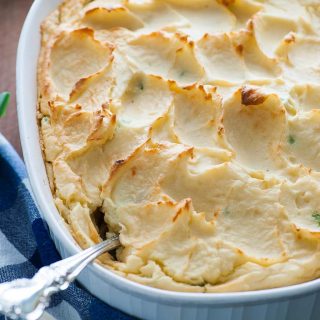 Make-ahead mashed potato casserole for a hassle free Thanksgiving day. | joeshealthymeals.com