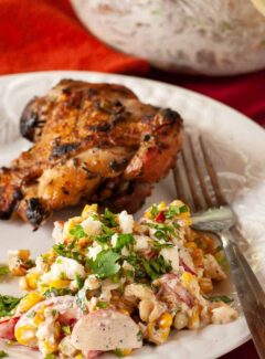 Amazingly good Mexican street corn salad. A simple, summertime side dish, perfect with grilled food. | joeshealthymeals.com