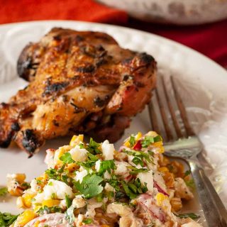 Amazingly good Mexican street corn salad. A simple, summertime side dish, perfect with grilled food. | joeshealthymeals.com