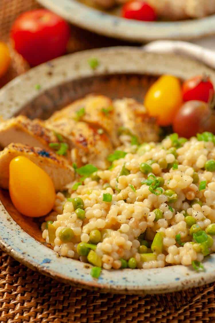 A bowl of couscous.