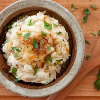 Caramelized onion mashed potatoes.
