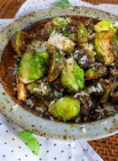Parmesan roasted Brussels sprouts for a tasty side dish.
