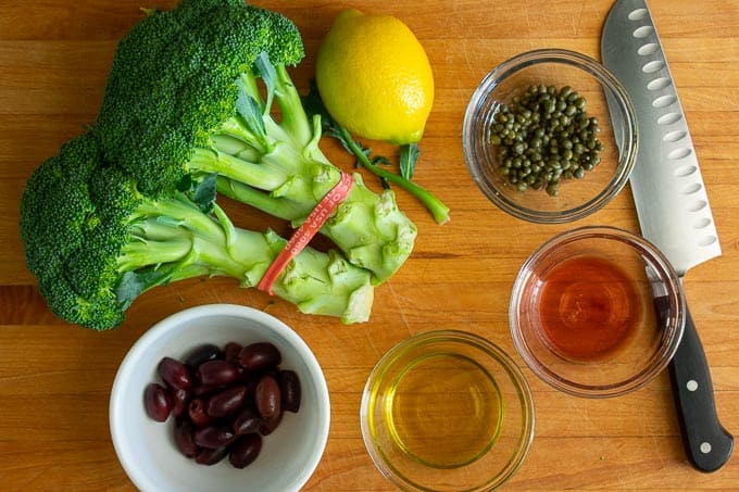 Broccoli salad ingredients.