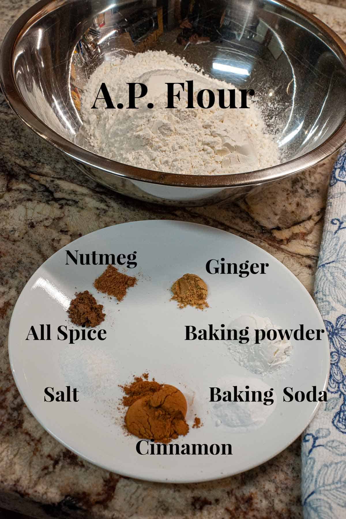 Ingredients for pumpkin bars.