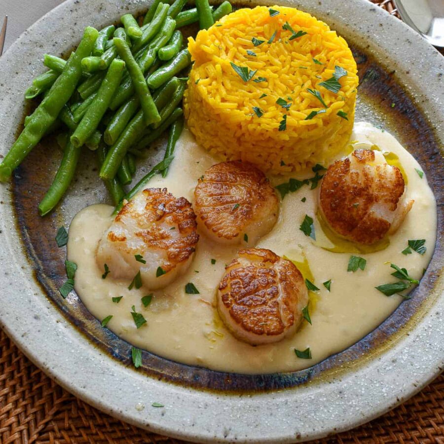 Seared Scallops with Lobster Brandy Sauce Joe's Healthy Meals