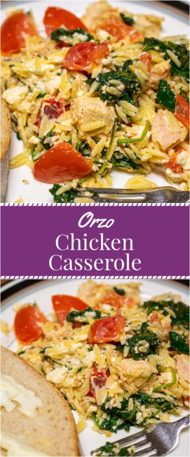pinterest collage for chicken orzo