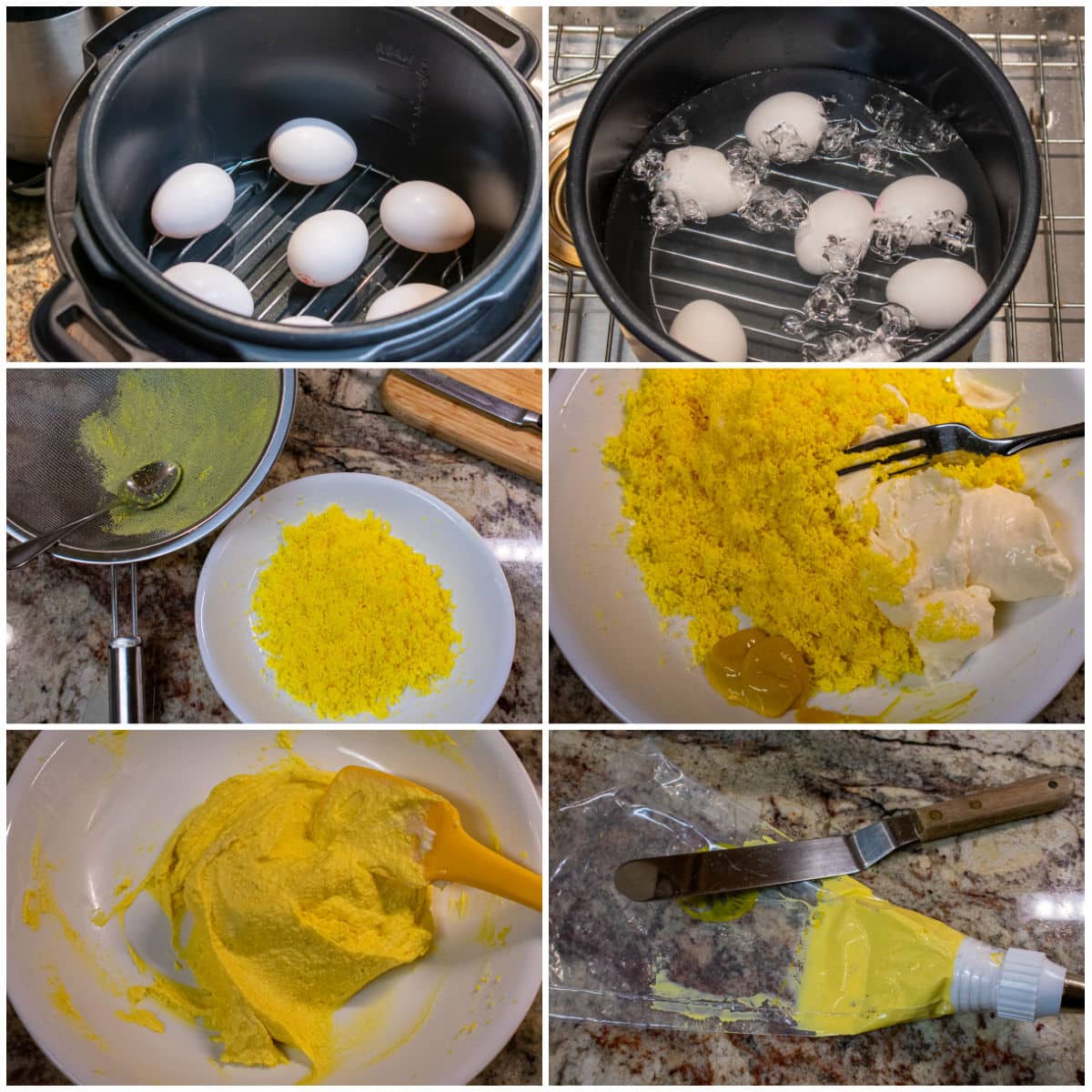 6 step collage on how to make this recipe.