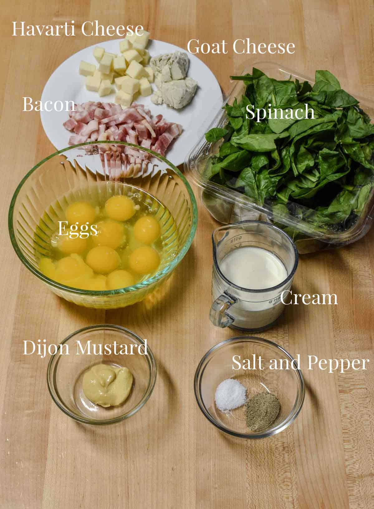 Photo of the ingredients used and each is labeled as to what they are.